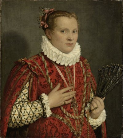 Retrato de uma jovem mulher, 1560-78 de Giovanni Battista Moroni